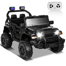 XVD 12V Kids Electric Ride on Car with Remote Control, Electric Off-Road Vehicle for Kids, Battery Powered Wheels Truck Car, with Double Open Doors, LED Lights, MP3 Player, for Boys&Girls, Black