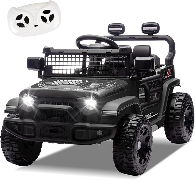 24V Ride On Jeep Car, Toddler Ride On Toys w/Parents Remote Control, 200W Power Motor Electric Car for Kids 2-4 with 4-Wheel Suspension, Bluetooth, Music, 1.86-3.11MPH Adjustable Speed