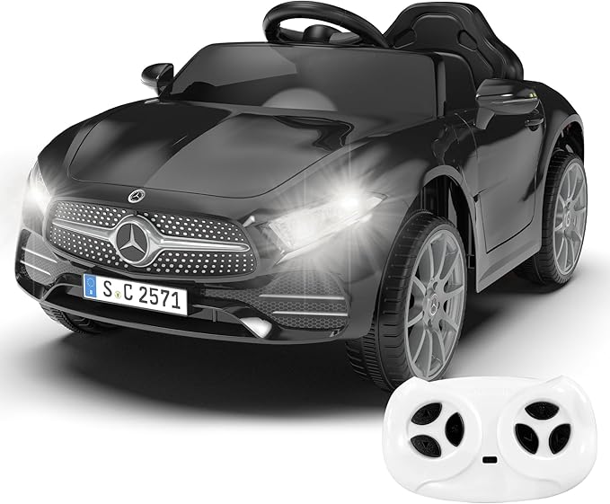 12V Kids Ride On Car with 2.4G Remote Control,Battery Powered Electric Car Ride On Vehicle Double Doors, 5 Point Safety Belt,LED Light