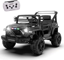 12V Ride on Electric Truck Car for Kids, 12V Kids Electric Vehicles w/Remote Control, Four-Wheel Suspension, USB, Bluetooth, Power Display, Lights, Battery Powered Ride on Toys for Boys Girls