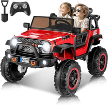 24V Ride On Car with Remote Control, 2WD/4WD Switchable 2 Seater XL Electric Car for Kids w/20 Inch Wide Seat, 4X100W Power Toys Wheels 24v Vehicles for Girls w/Music