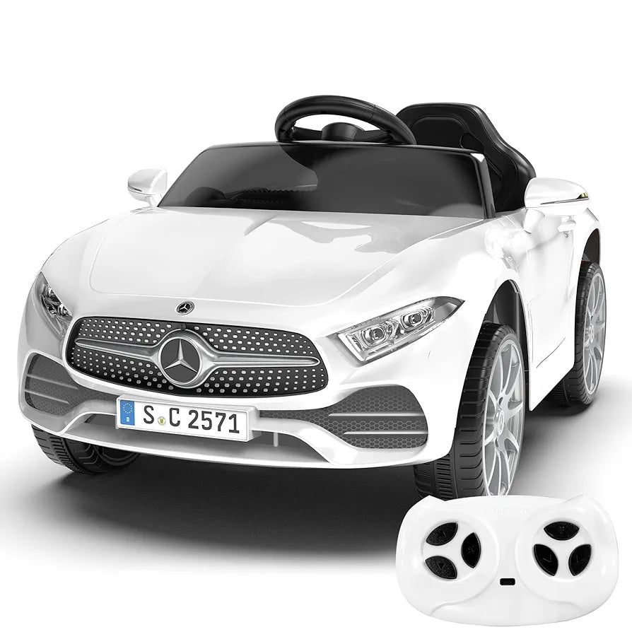 12V Kids Ride On Car with 2.4G Remote Control,Battery Powered Electric Car Ride On Vehicle Double Doors, 5 Point Safety Belt,LED Light 