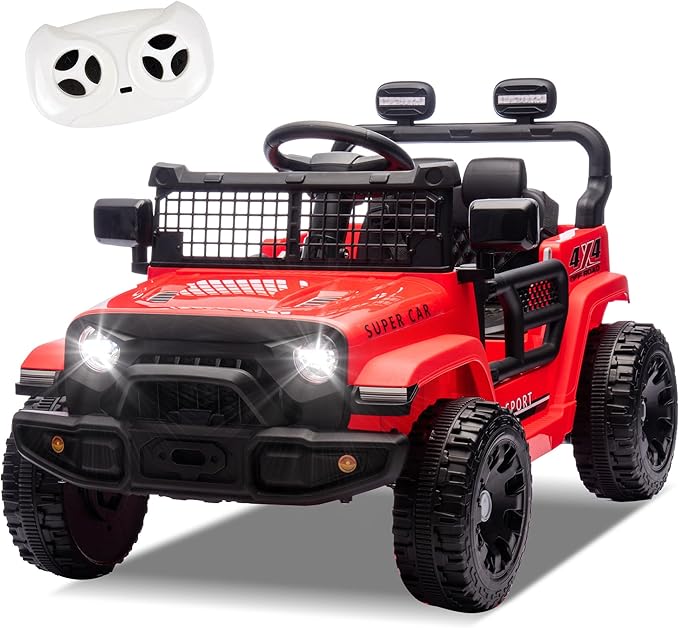 24V Ride On Jeep Car, Toddler Ride On Toys w/Parents Remote Control, 200W Power Motor Electric Car for Kids 2-4 with 4-Wheel Suspension, Bluetooth, Music, 1.86-3.11MPH Adjustable Speed
