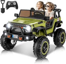 24V Ride On Car with Remote Control, 2WD/4WD Switchable 2 Seater XL Electric Car for Kids w/20 Inch Wide Seat, 4X100W Power Toys Wheels 24v Vehicles for Girls w/Music