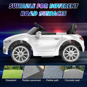 12V Kids Ride On Car with 2.4G Remote Control,Battery Powered Electric Car Ride On Vehicle Double Doors, 5 Point Safety Belt,LED Light 
