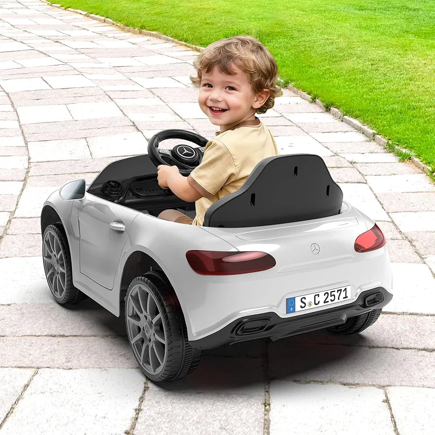 12V Kids Ride On Car with 2.4G Remote Control,Battery Powered Electric Car Ride On Vehicle Double Doors, 5 Point Safety Belt,LED Light 