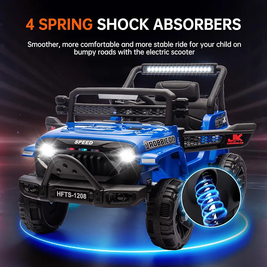 12V Ride on Electric Truck Car for Kids, 12V Kids Electric Vehicles w/Remote Control, Four-Wheel Suspension, USB, Bluetooth, Power Display, Lights, Battery Powered Ride on Toys for Boys Girls 