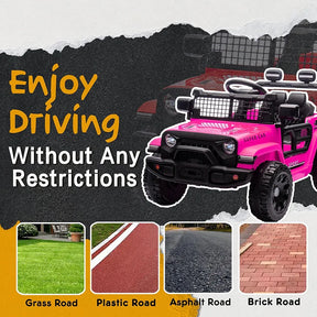 24V Ride On Jeep Car, Toddler Ride On Toys w/Parents Remote Control, 200W Power Motor Electric Car for Kids 2-4 with 4-Wheel Suspension, Bluetooth, Music, 1.86-3.11MPH Adjustable Speed, Pink