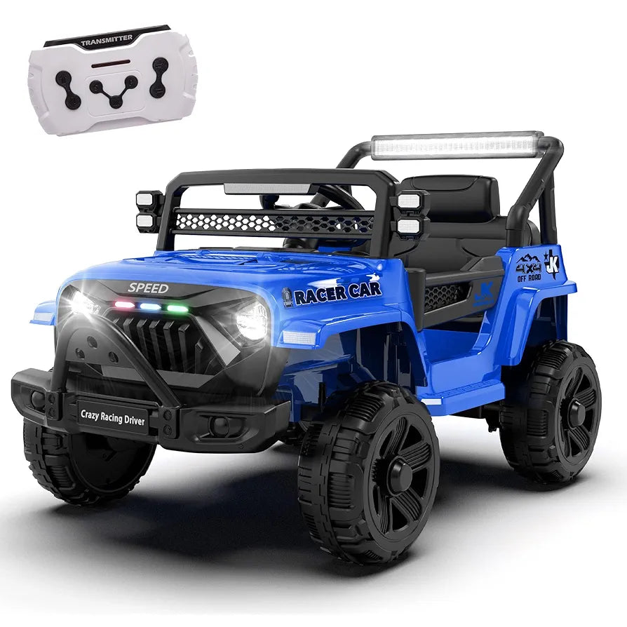 12V Ride on Electric Truck Car for Kids, 12V Kids Electric Vehicles w/Remote Control, Four-Wheel Suspension, USB, Bluetooth, Power Display, Lights, Battery Powered Ride on Toys for Boys Girls 