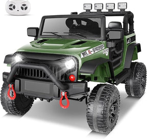 12V Kids Ride on Car with Remote Control, 12V Electric Truck for Kids, Battery Powered Cars w/Safety Belt, 3 Speeds, Spring Suspension
